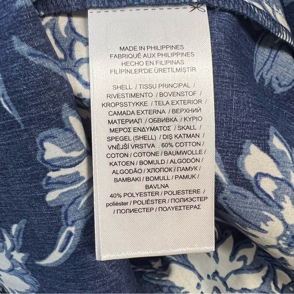 Polo Ralph Lauren Blue Floral Print Ruffle Sleeve Blouse SZ 2 - Picture 7 of 7